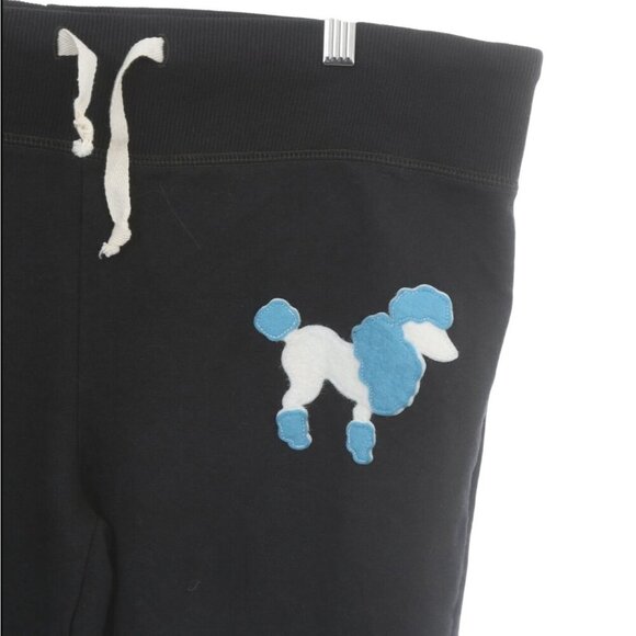 Left Field Unisex Black Poodle Embroidered Cropped Sweatpants Large NWT MSRP $68 - Picture 4 of 7